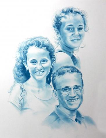 3 visages monochrome